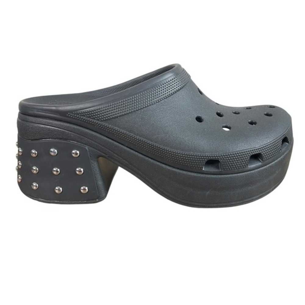 NEW Crocs Siren Studded Platform‎ Heel Clog Black Mens US 12 / Womens US 14